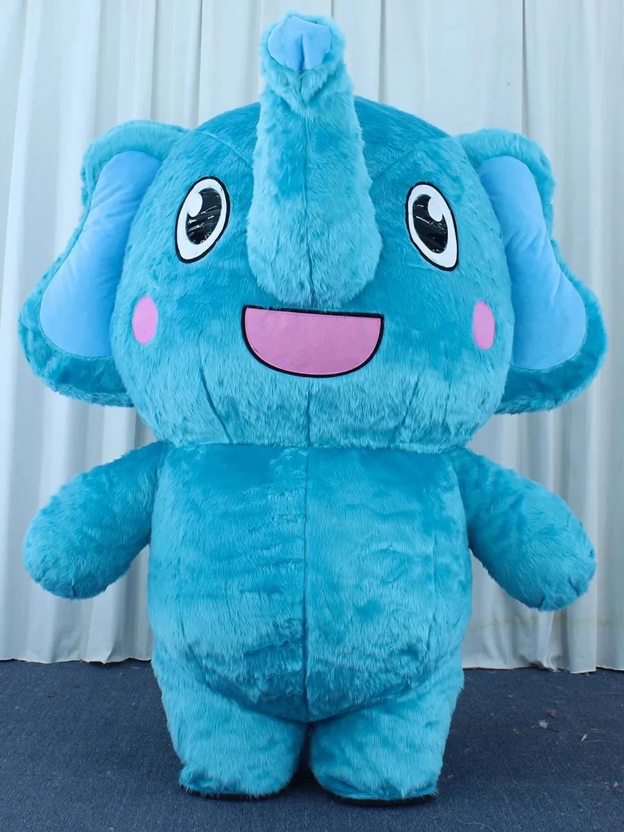 Disfraz inflable de elefante de peluche gigante de 2M/2,6 M, disfraz de mamut peludo, ropa de Cosplay, vestido elegante para fiesta, accesorio de ceremonia publicitaria