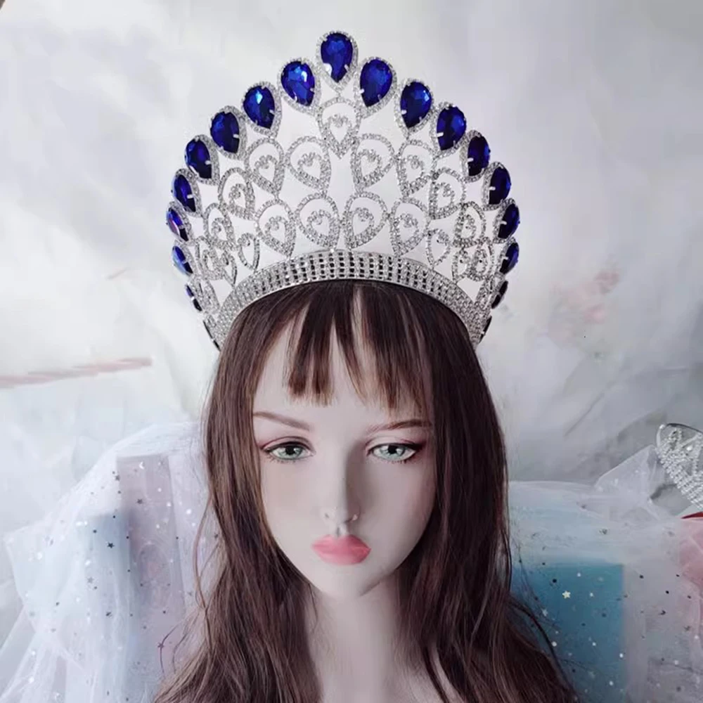 Baroque Large Diadem Bridal Hair Crown Pageant Miss Beauty Queen Fashion Tiaras Head Accessories