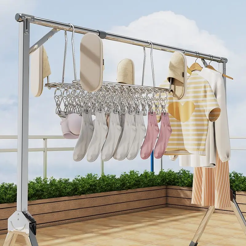 28/36/40 clip Thicken Fold Stainless Steel Clothespin Laundry Hanger Sock Towel Bra Drying Rack Clothes Peg Hook Airer Dryer