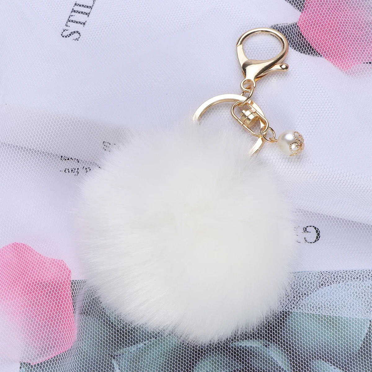 

Soft Pom Ball Blue Keychain Charm Handbag Car Decoration Adorable Stylish Gift Ball Fuzzy Balls Pom Balls
