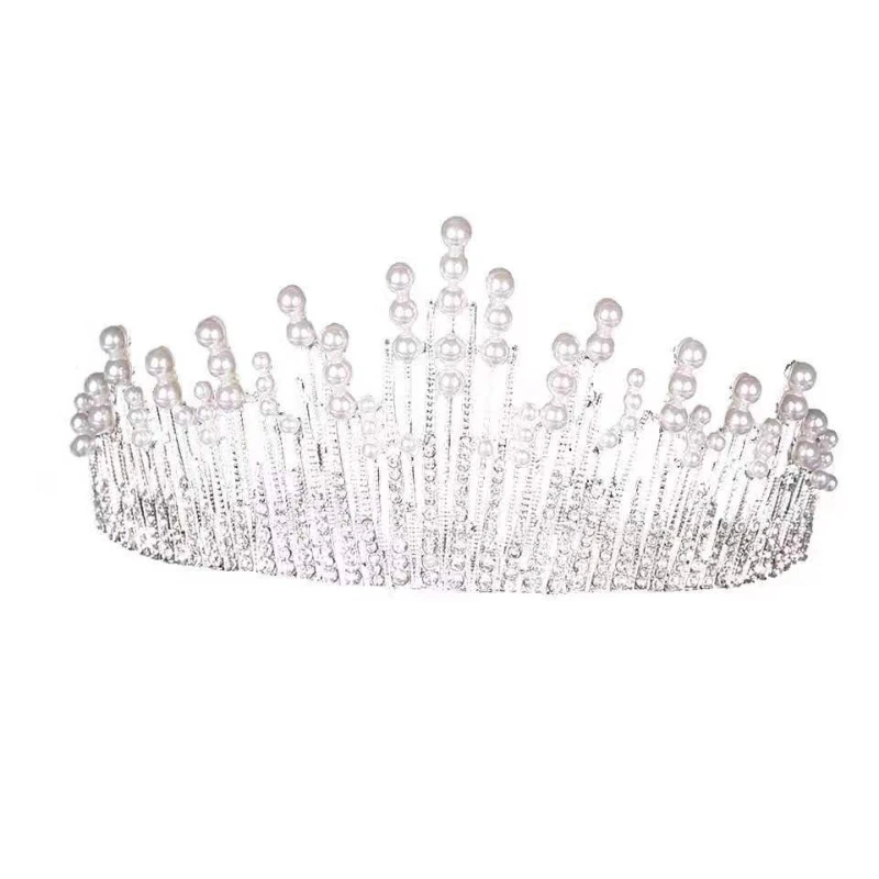 ブライダルクラウン-ヘッドギア-ウェディングドレス-ヘアアクセサリー-パールクラウン-アクセサリー-ウェディング必需品