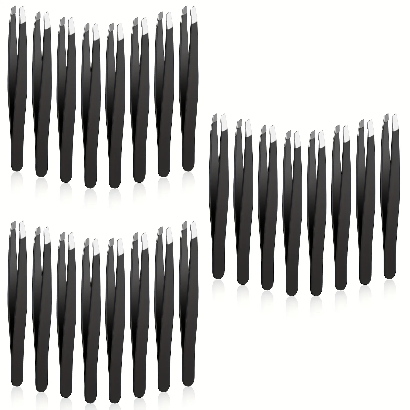 

24pcs Eyebrow Tweezers Stainless Steel Slanted Tip Tweezers Precision Tweezers Set for Facial Hair Ingrown Hair Splinter Removal