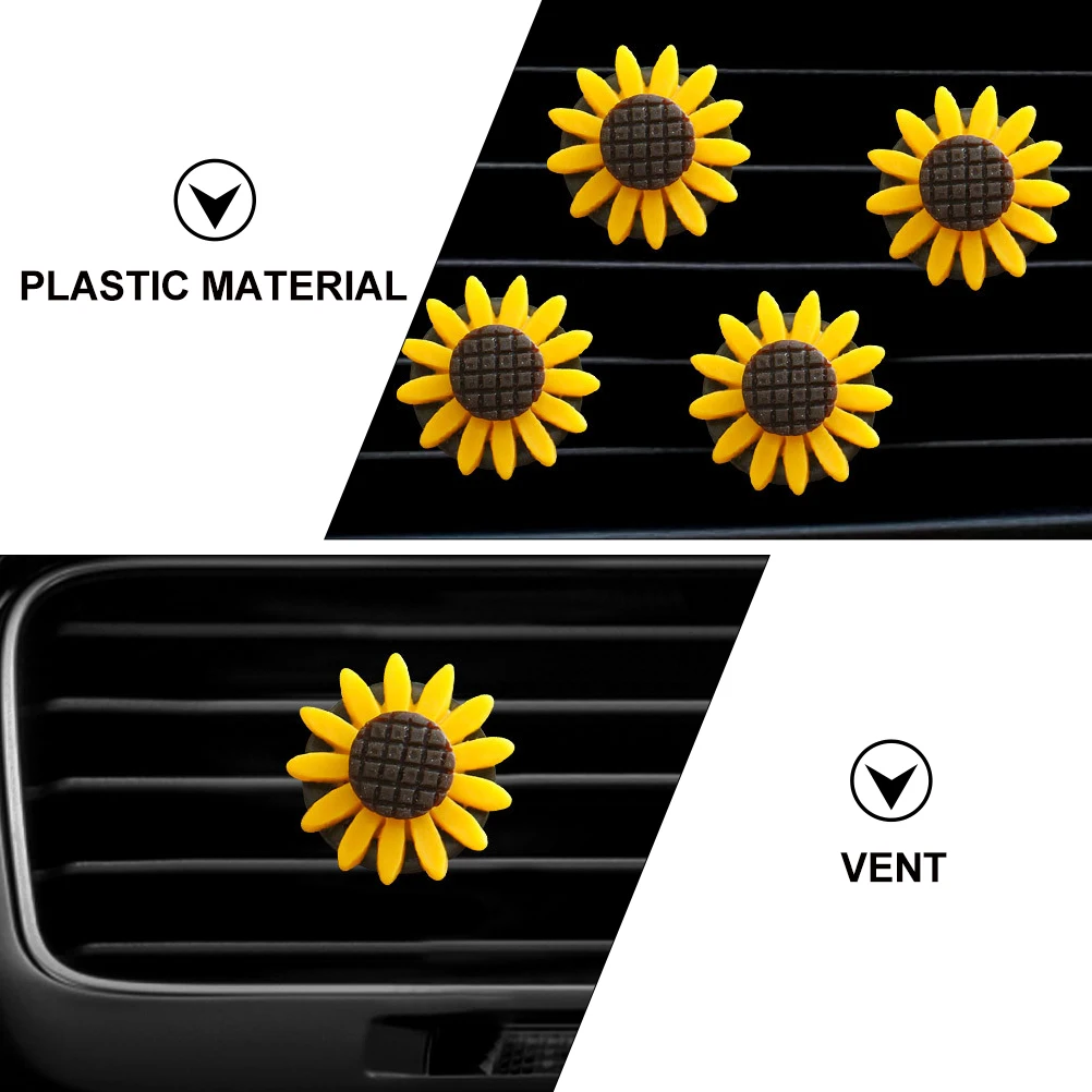 

2 Pcs Car Perfume Clip Aroma Sunflower Air Freshener Diffuser Diffusers Vents Odor Fragrance