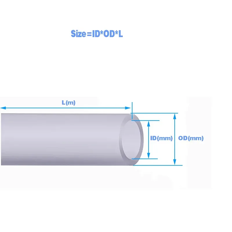食品グレードのシリコーンチューブ醸造用医療用高温耐性透明ホース内径2-35mm