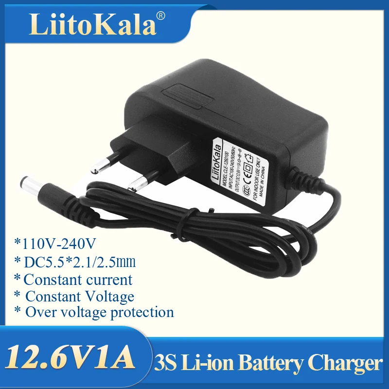 LiitoKala 25.2V1A  DC 8.4V/16.8V/12.6V 1A 1000mA Adapter Power Supply 2S 3S 4S 6S charger for 18650 lithium battery/AC100-240V