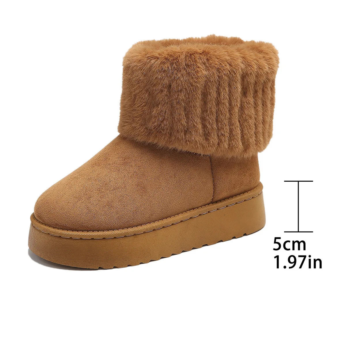 Winter Women Short Plush Warm Snow Boots Casual Shoes  New Suede Fur Chelsea Ankle Boots Flats Platform Ladies Shoes Botas