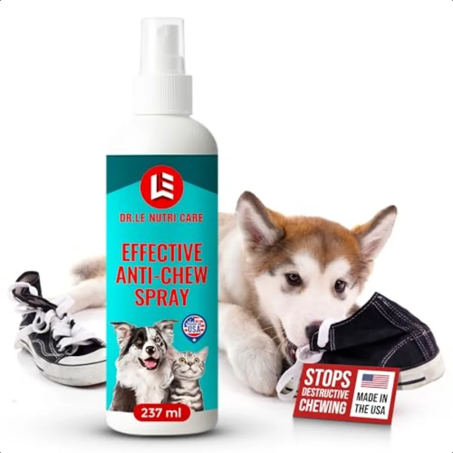 

Dr. Le Nutri Care AntiChew Training Spray for Dogs Cats Made in USA 237mL Extended Protection Formula MultiSurface Application