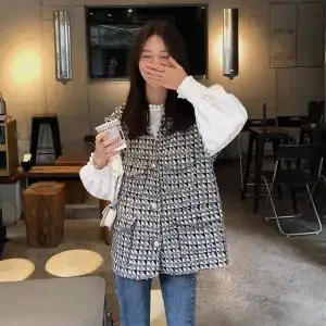 Gilet ampio da donna autunno giacca senza maniche camicia a maniche lunghe set top da donna