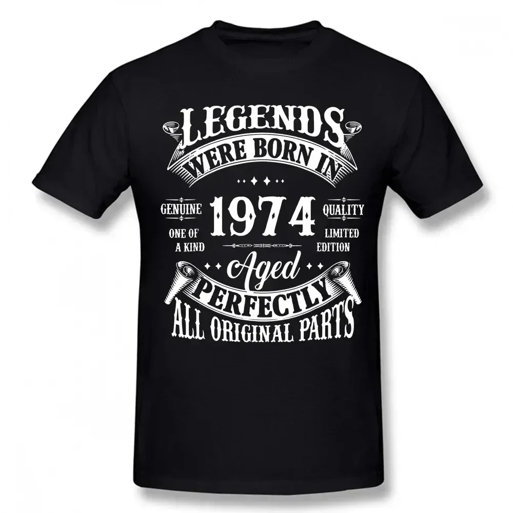 Streetwear Short Sleeve Gifts Summer Style T-shirt Mens Clothing 50th Birthday Vintage Legends Born in 1974 50 Years Old T Shirt