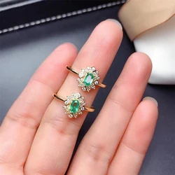 French Vintage Fashion Green Zircon Geometry Ring for Women Stainless Steel Bridal Wedding Ring Jewelry Accessories Wholesale