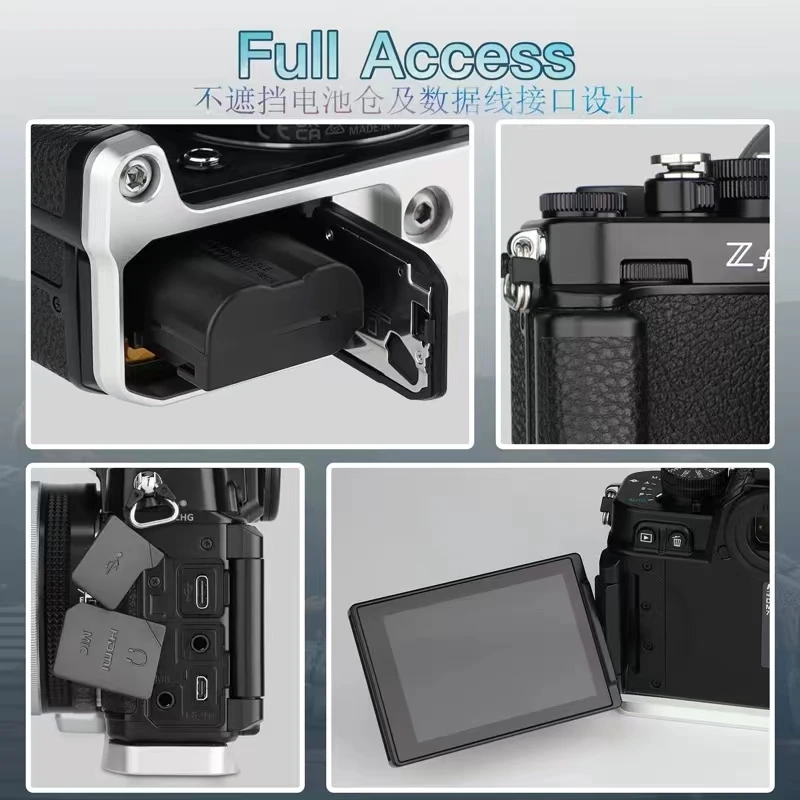 Placa base de protección de cámara con mango en forma de L, accesorio de placa de liberación rápida, adecuado para Nikon Zf