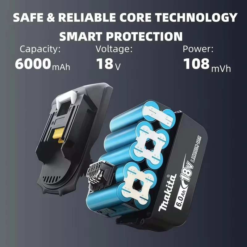 Image of Makita Bl1850 18V 6Ah Original-Akku Kompatibel mit Bl1830 Bl1860 Bl1850B - Werkzeugakku für 18-Volt-Akku-Schleifer