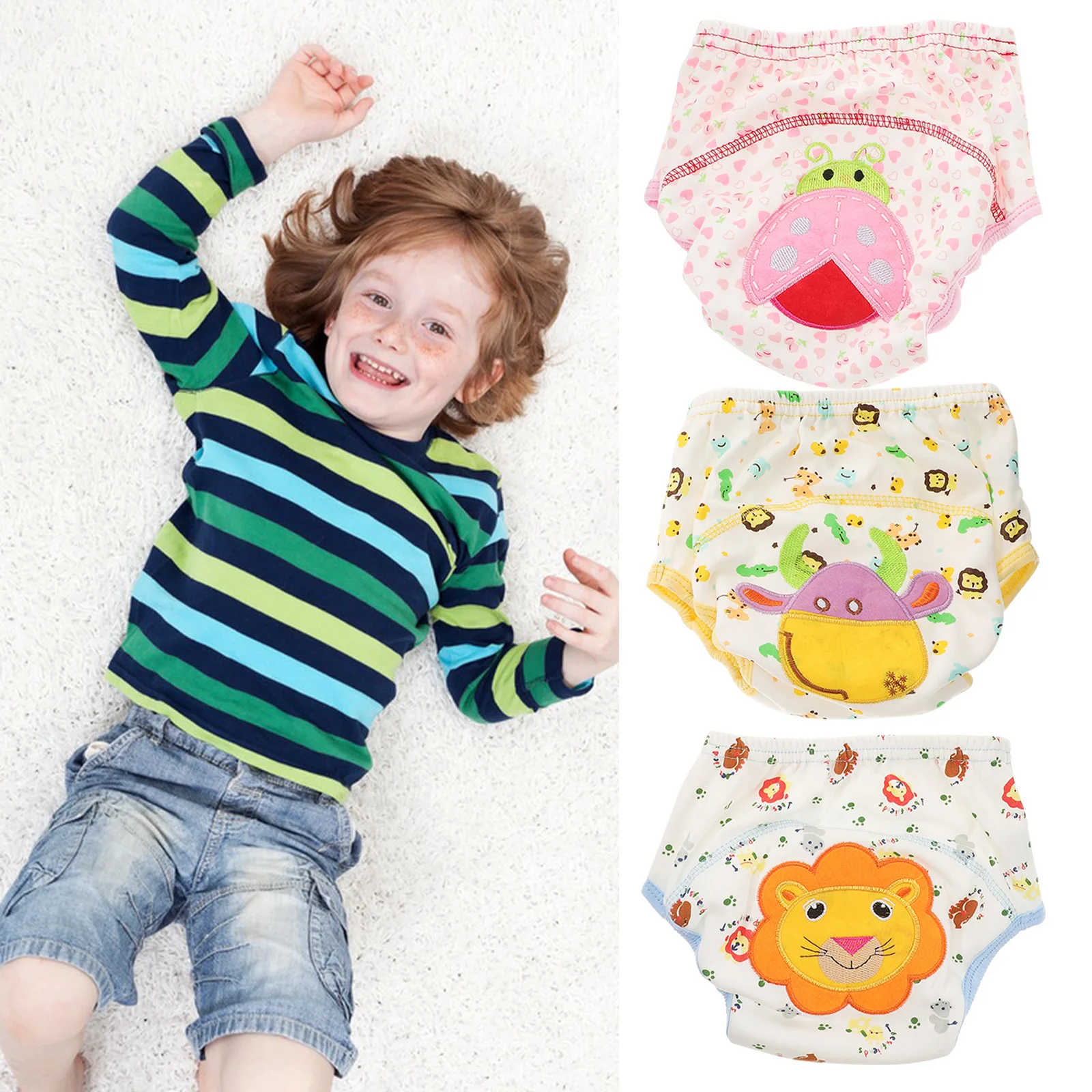 

6Pcs Baby Training Pants Comfortable Durable Cartoon Patterns Toddler Potty Underwear Size M Underwear Toddler Training Pants