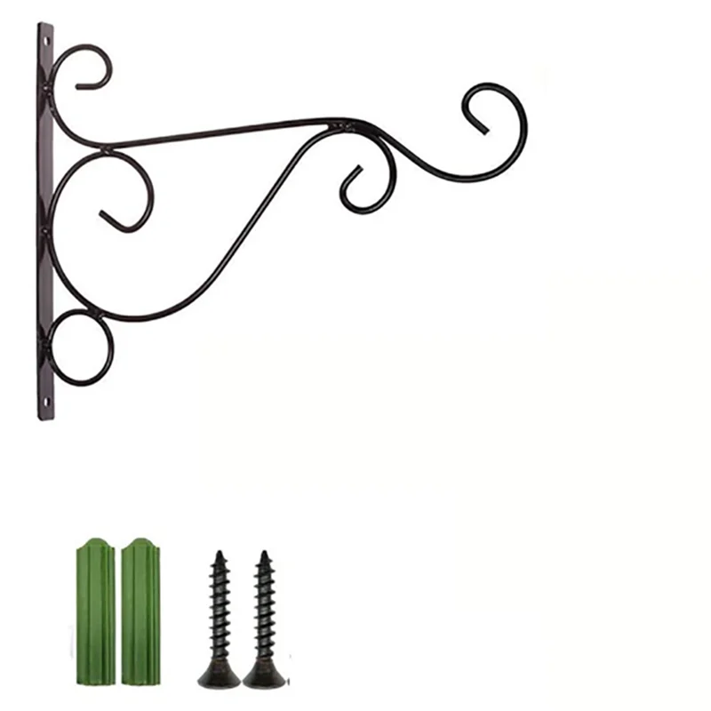 2 stks Outdoor Hangende Plant Stand Outdoor Bloempot Haak Muur Planter Hanger Rustieke Ijzeren Muur Haken Bloempot Hanger Met Schroeven