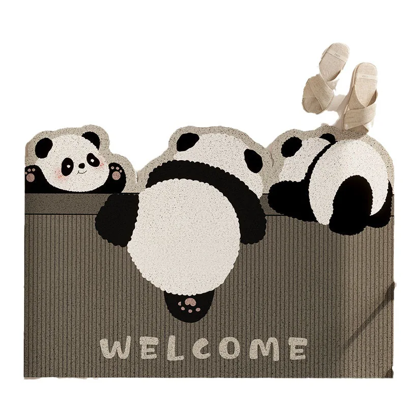 

Panda Doormat 60x90cm, Cute Welcome Mat with Flower & Grass Design, Super Soft Non-Slip Entrance Rug for Home Decor, Gift Idea