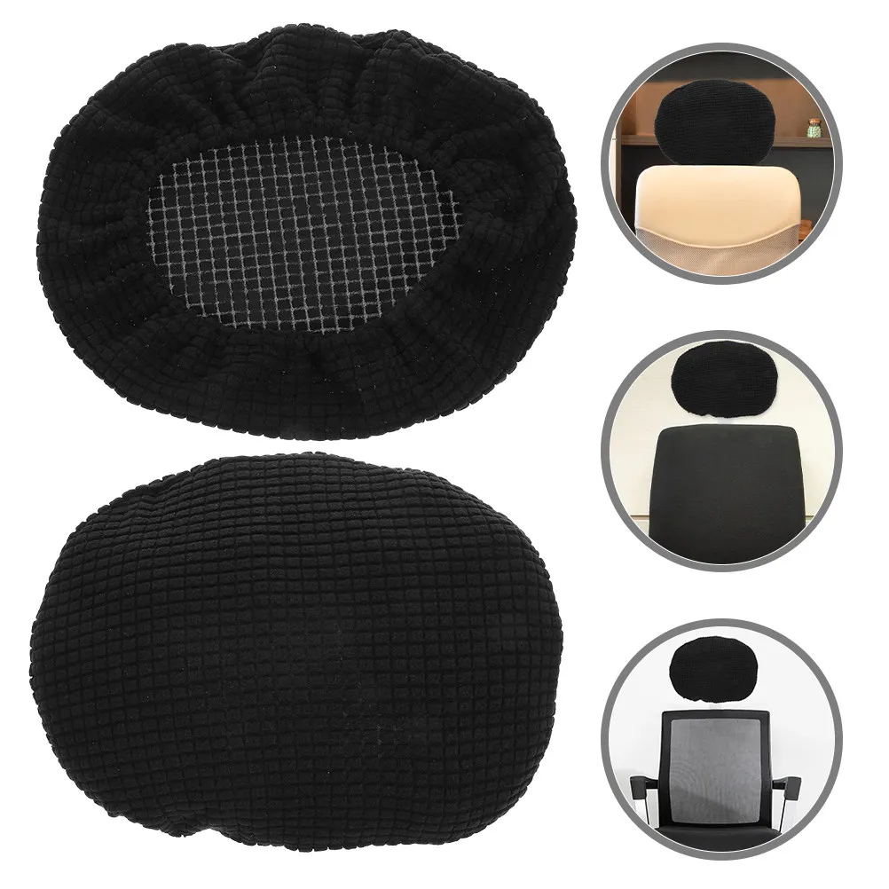 2Pcs Office Chair Headrest Cover for Computer Swivel Chair Thick Fabric Stain Resistant Half Wrap Design Easy Clean Versatile