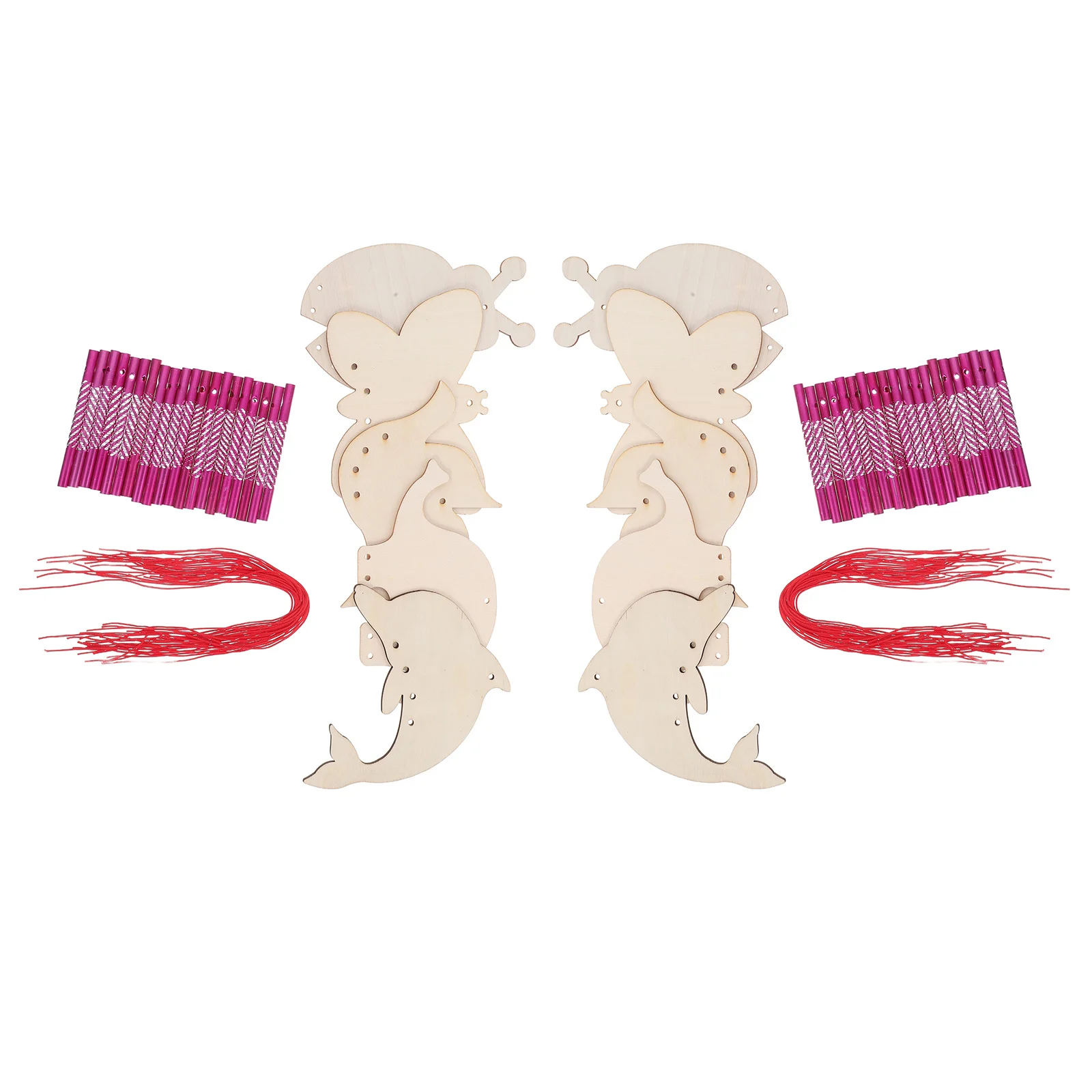 10 pçs madeira animal windchime kit diy para pintura artesanato-primavera halloween decorativo sinos de vento ornamento artesanato atividade família