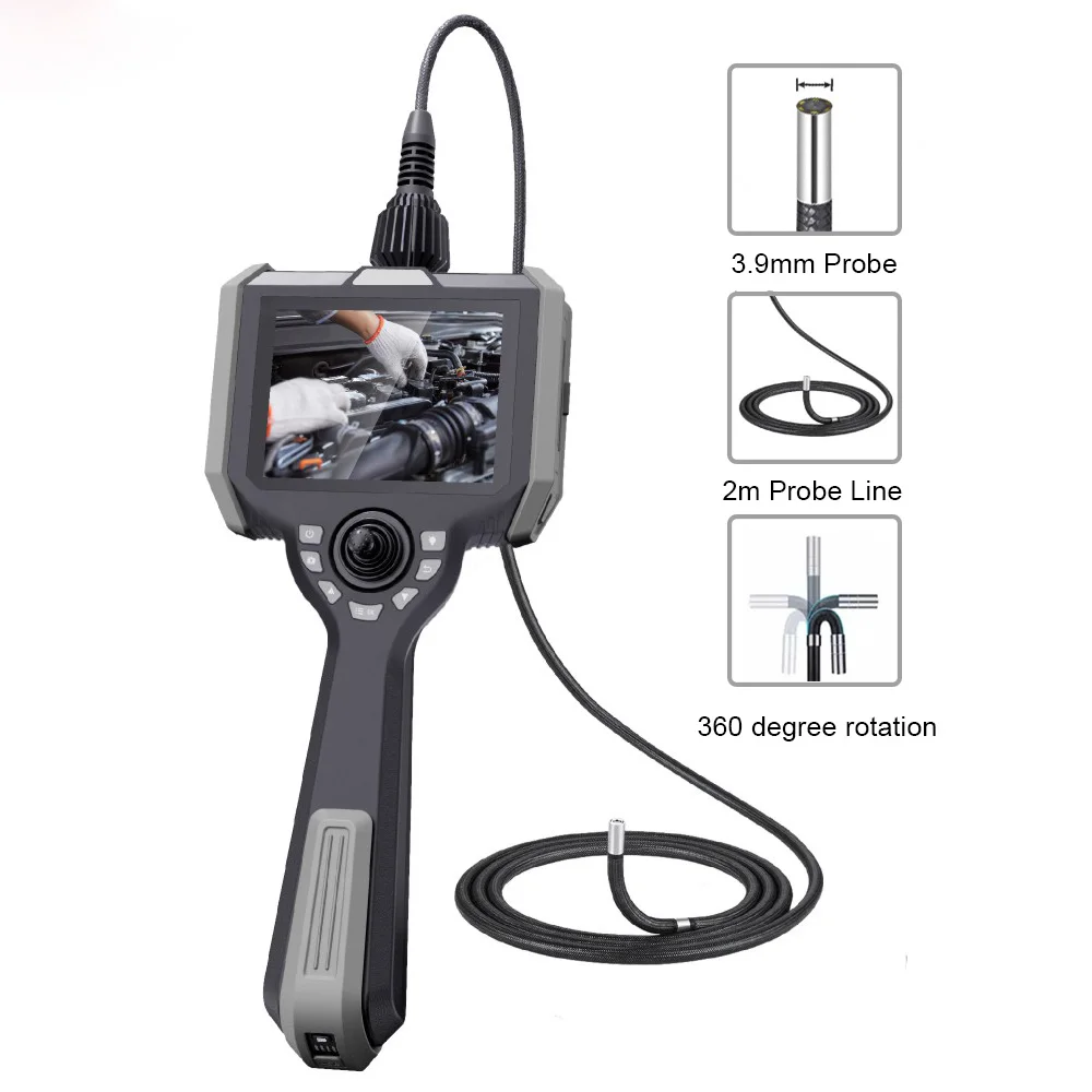 3.9mm Lens Industrial Endoscope 2 Meter Cable HD IP67 Waterproof Borescope Camera for Automobile Engine Cylinder Inspectionm