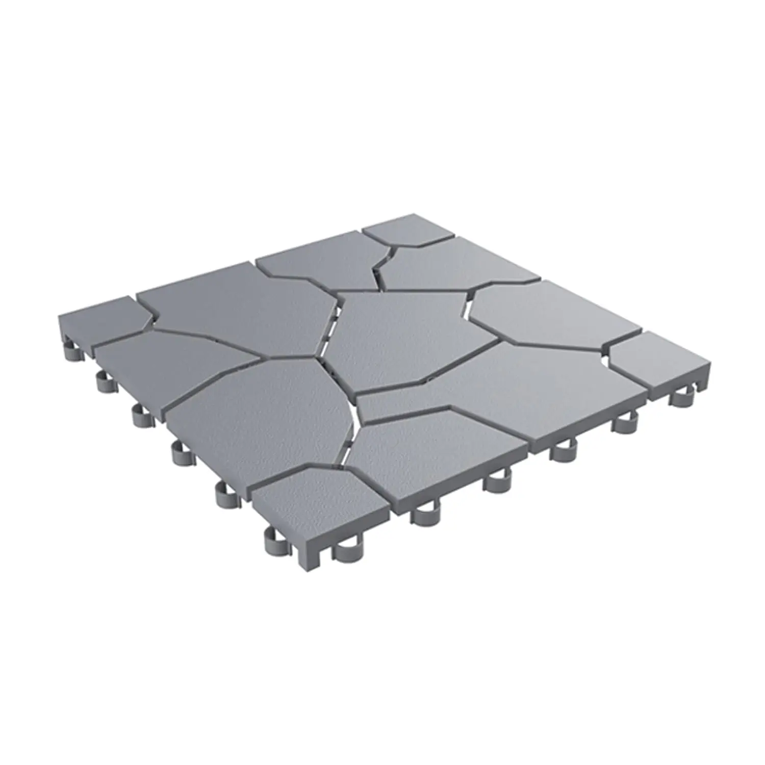 

Deck Tiles 12-Pack Polypropylene Interlocking Patio Tiles Outdoor Flooring For Balcony, Porch, And Garage By (Stone Gray)