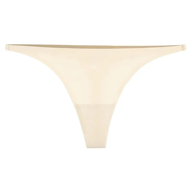 1-3 piezas de bragas sin costuras de seda fría para mujer, tangas de banda fina, ropa interior de satén para mujer, bragas de bikini, tangas de hilo para mujer