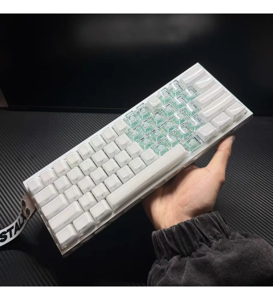 Crystal jelly keycap side engraving original height PC two-color injection molding mechanical keyboard woooting magnetic axis