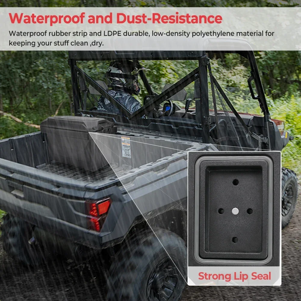 UTV Right Left Side Cargo Storage Box Compatible with Polaris Ranger 1000 900 570 700 Ranger XP 2013-2025 Solid Bed Storage Box