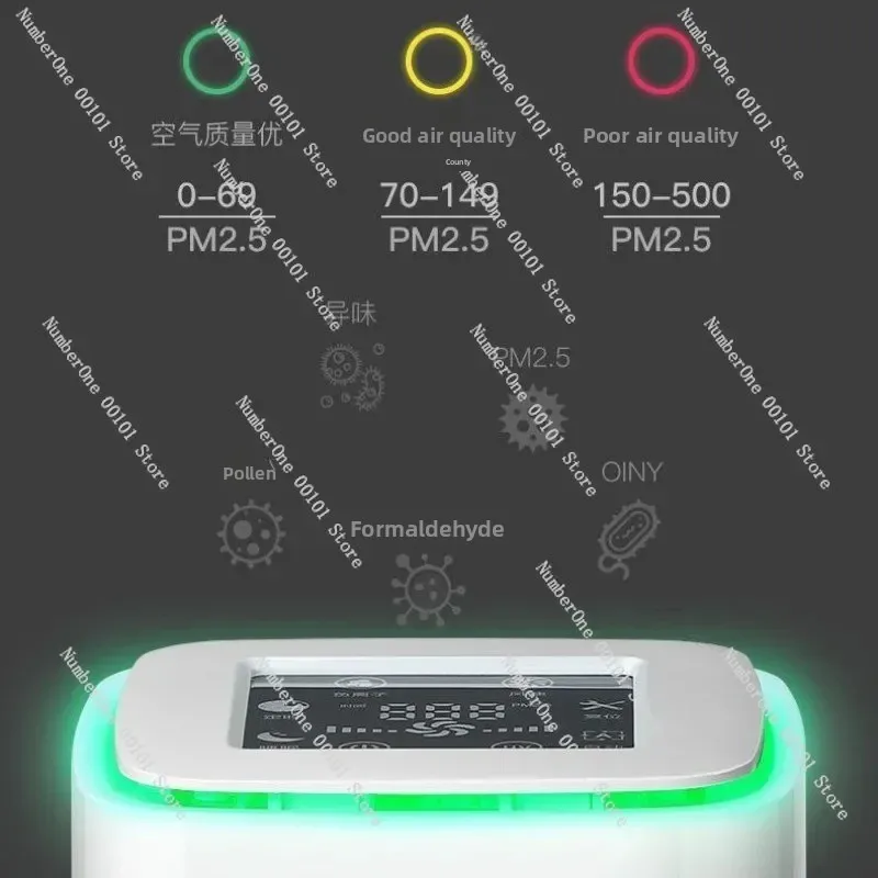Small Desktop Air Purifier for Home Office, with Negative Ion Generator & Intelligent Digital Display