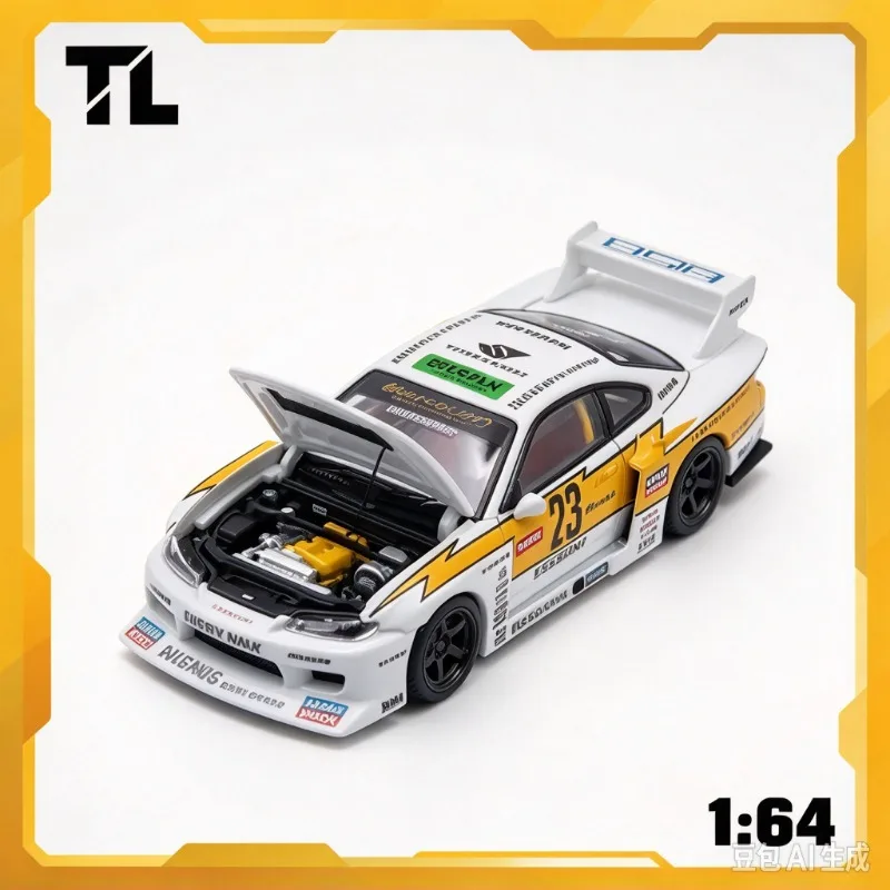 TOP LUX 1:64 Nissan S15 LBWK Widebody, Lightning Livery, Die-cast Alloy Car Model, a Gift for Men.