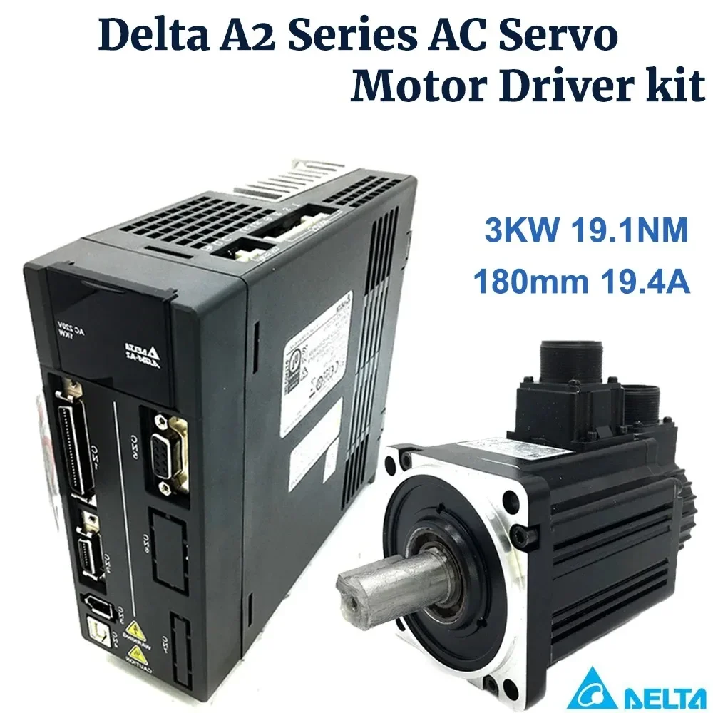 

3KW Delt A2 Series 180mm 19.4A AC Servo Motor Driver Kit 19.1Nm ECMA-F11830RS ASD-A2-3023-L,ASD-A2-3023-E,ASD-A2-3023-M 220V