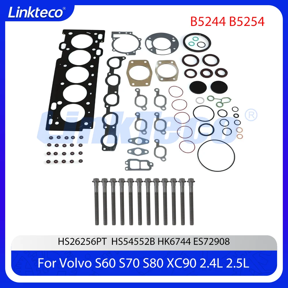Engine Cylinder Head Set With Head Bolt Fit 2.4 2.5 L L5 B5244 B5254 For 00-09 Volvo S60 C70 V70 S70 XC70 XC90 S80 2.4L 2.5L