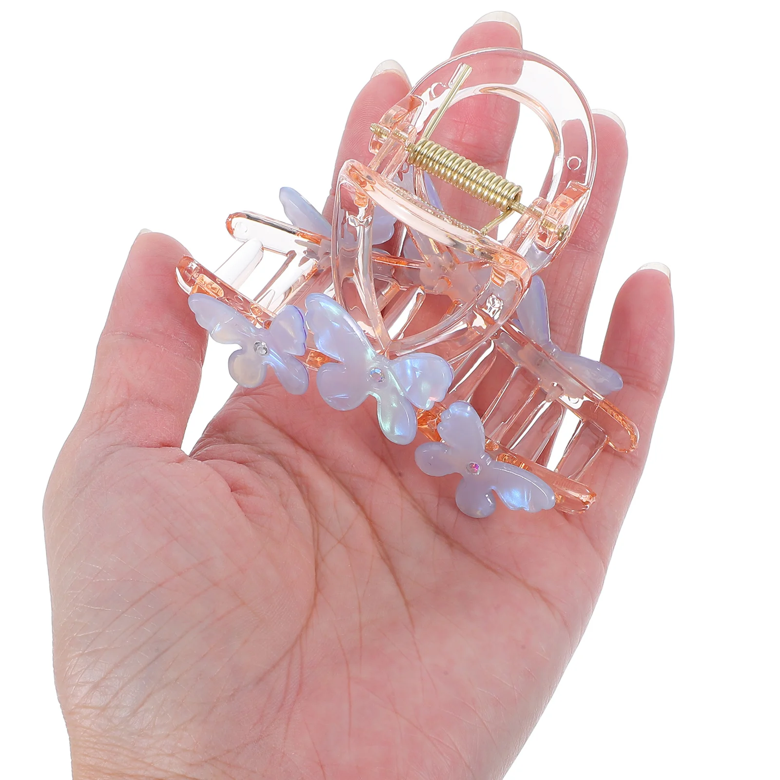 

2pcs Butterfly Cute Pvc Non-Slip Stylish Clips For Long Thick Novelty Hair Clips Hair Accessories Daily Party Use