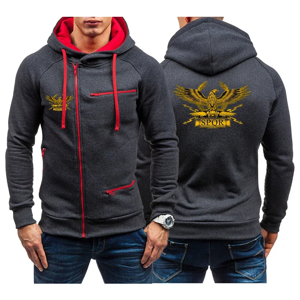 2024 Harajuku Men SPQR Roman Gladiator Imperial Golden Eagle Autumn Loose Hoodie Comfortable Fashion Five Color Sweatshirt Tops