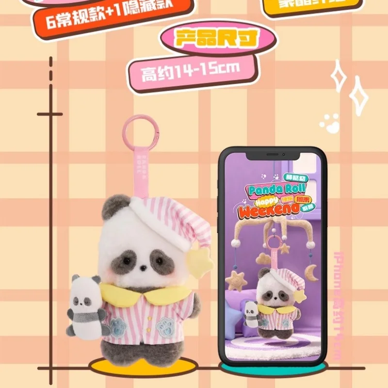 الأصلي الباندا لفة سعيد عطلة نهاية الأسبوع صندوق أعمى أفخم أنيمي Kawaii الباندا لفة صندوق أعمى اللعب لطيف قلادة لعبة هدايا عيد ميلاد طفل