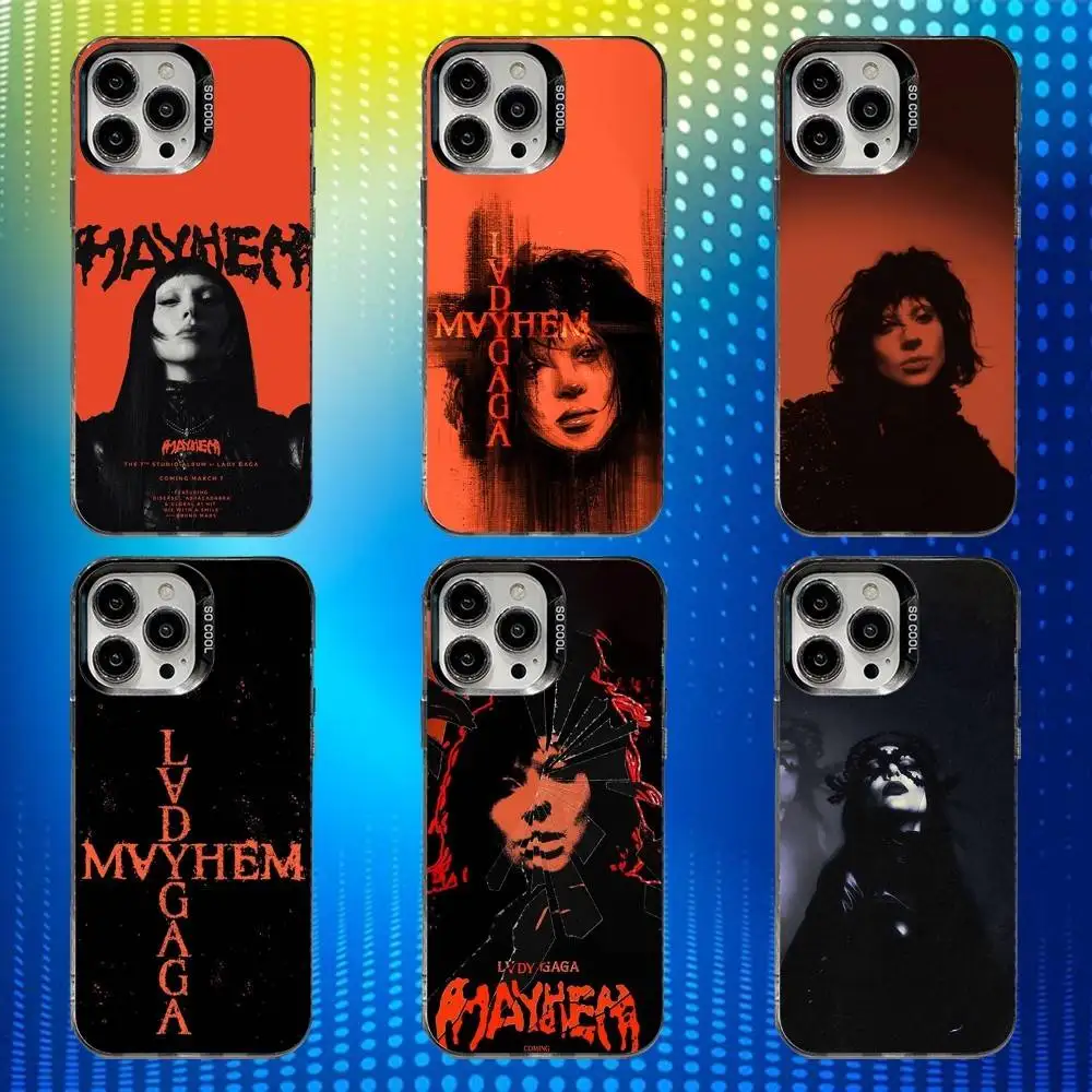 

L-LADY G-GAGA MAYHEM Phone Case For iPhone 16,15,14,13,12,11,Mini,Pro,SE,MAX White Matte Shockproof Cover