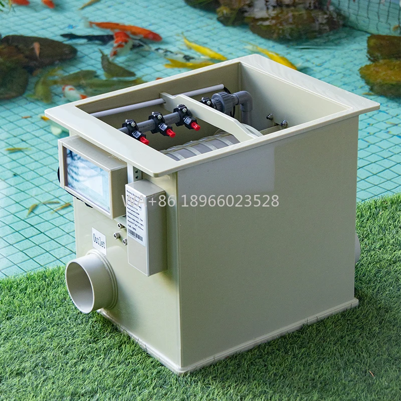 

Фильтр для барабана с гравитационной подачей для пруда кои Qlozone Aquaculture Ras Механический барабанный фильтр 10 м3/ч Мини-аквариум G