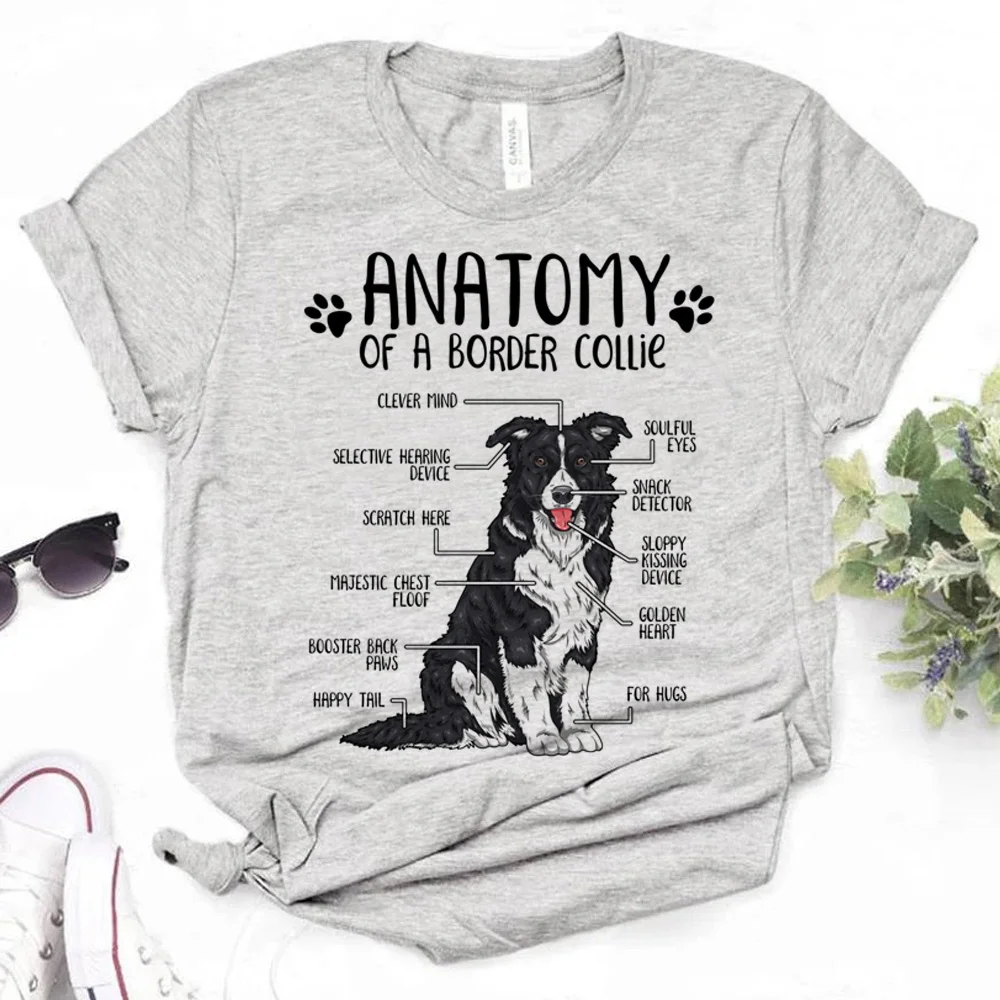 Border Collie t-shirts women streetwear Japanese graphic top female y2k Japanese anime clothing