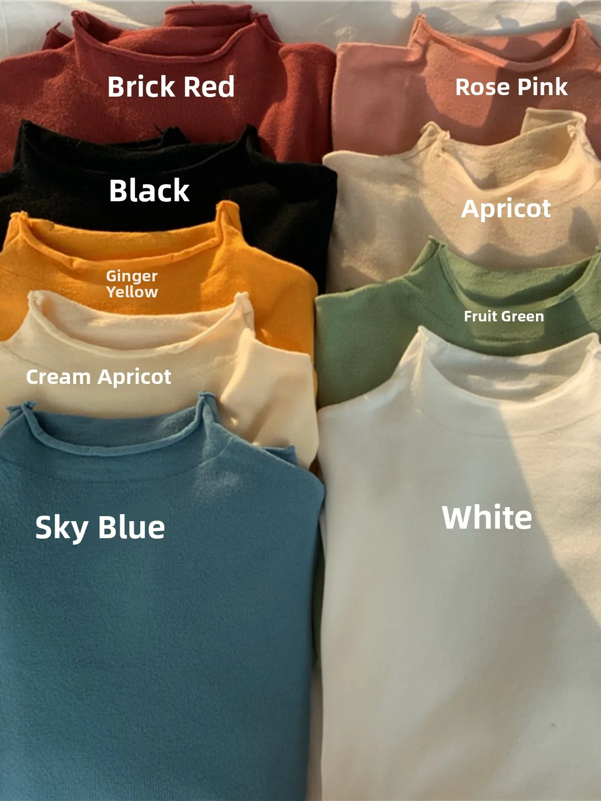 

Korean Sle Women's Soft Cozy Knitted Base irt f High Collar Autumn Winter Inner And Outer Wear Anti-Ball Sweater