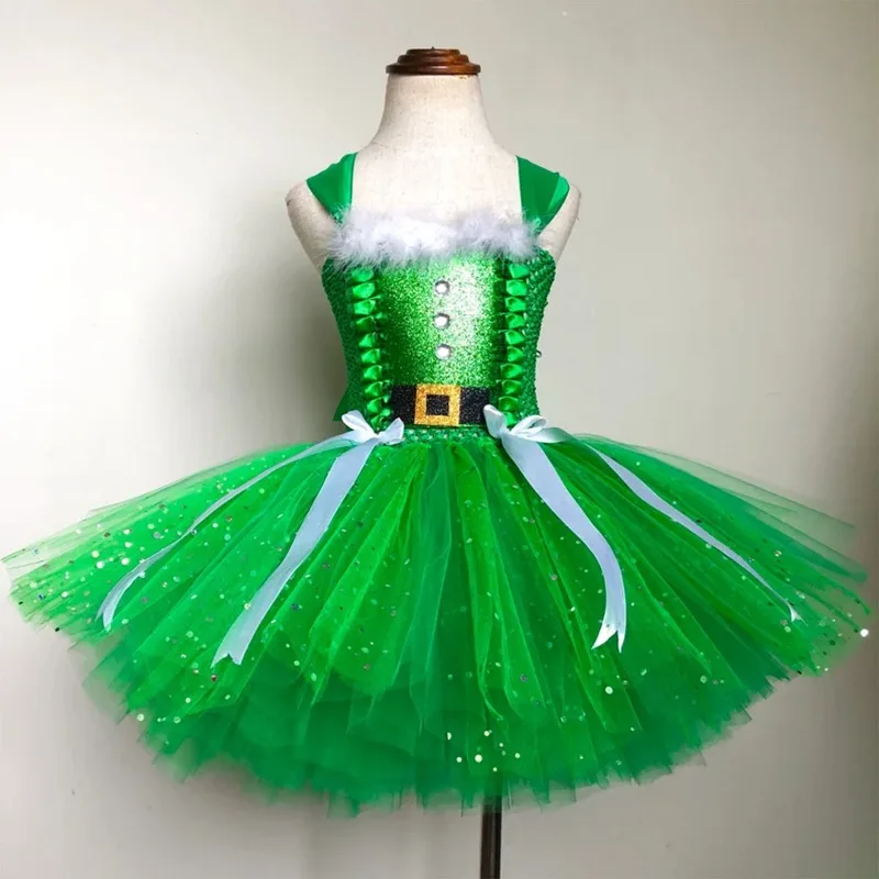 European Style Girls' Holiday Tutu Skirt, Soft Tulle Christmas Party Dress for Birthdays and Children's Day Stage Performances