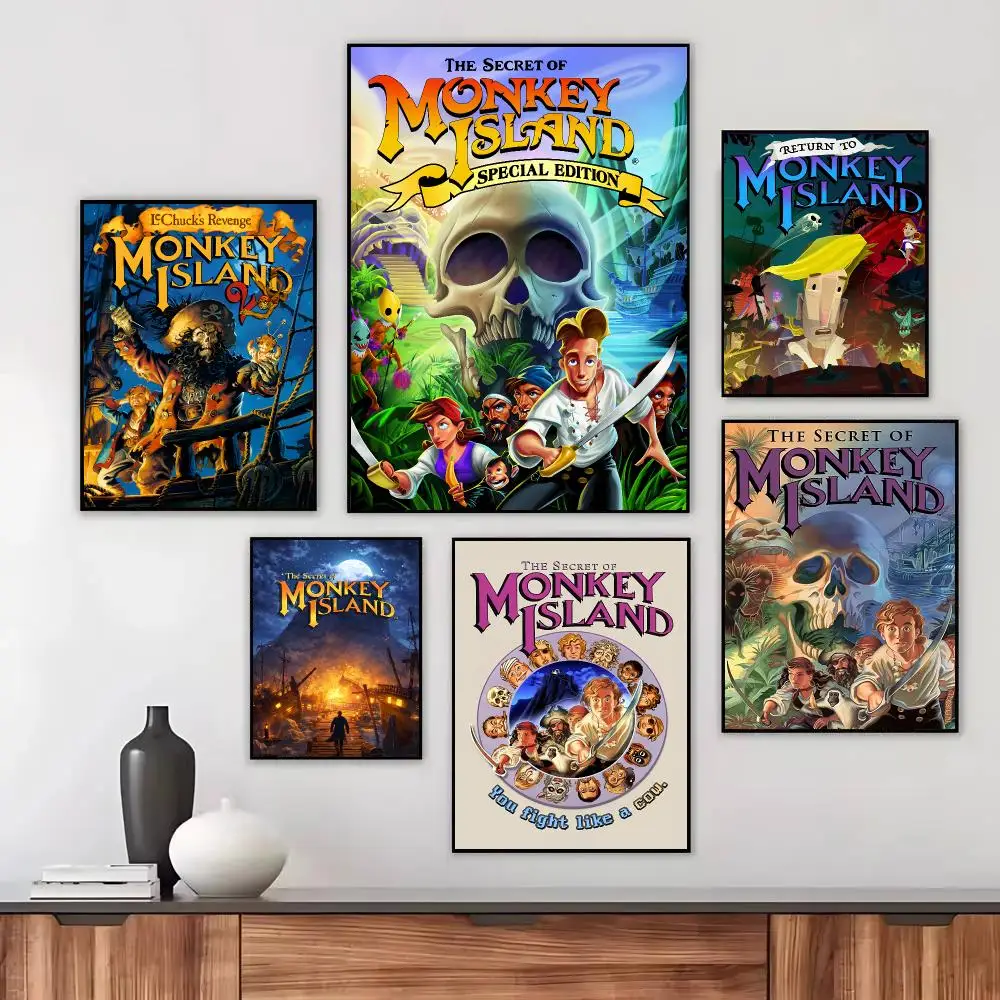 Game T-The Secret Of Monkey Island Poster Wall Art Printed Decor Sticker Stylish Home Gift for Living Room Bedroom Corridor Cafe