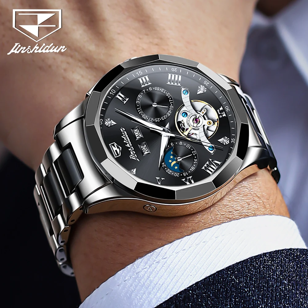 JSDUN Fashion Men Automatic Mechanical Watch High Quality Ceramic Waterproof Wrist Watch Men Top Brand Original Watches for Men