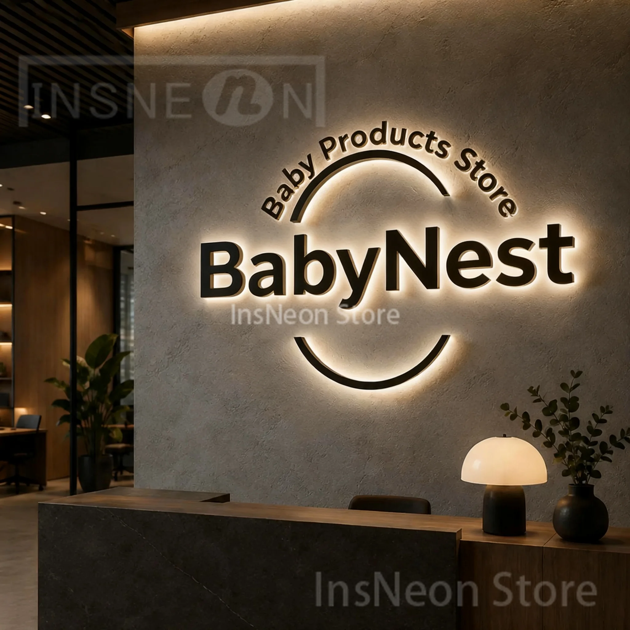 Niestandardowy znak 3D z podśw – Baby Products Logo recenzja i cena