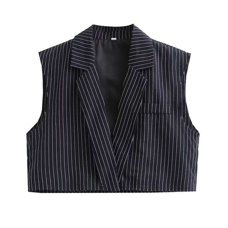 

Spring 2024 Women's Loose Fit Striped irt Collar ort Vest High Waist Straight Leg Pants Faion Set Casual Workwear
