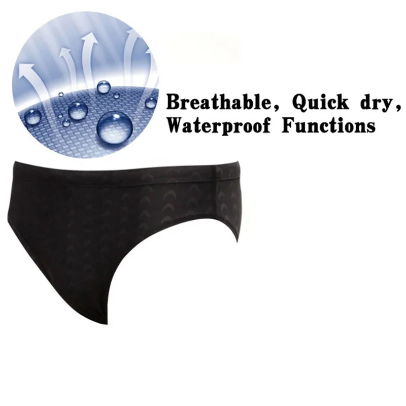 1PC Men\'s Sport Shark Skin Swim Competition Boxer Briefs Trunks Sharkskin Shorts Quick Dry Professional Swimwear Briefs