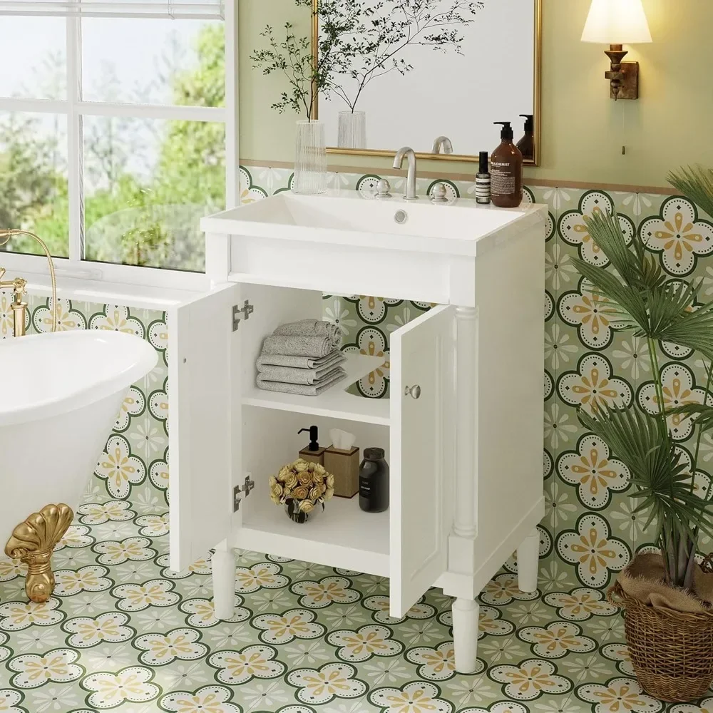 

#For Bathroom Vanity with Single Sink Combo Set, Modern Bathroom Storage Cabinet with Double Soft Closing Doors&
