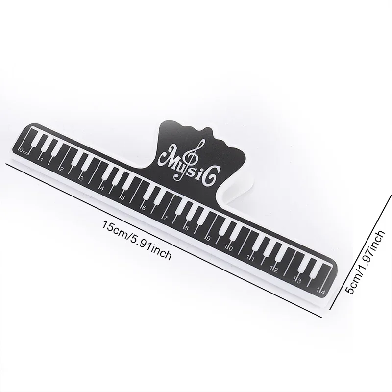 1/2/5 Pcs Music Score Clip Piano Keyboard Page Holder with Ruler Scale Decorative Sheet Music Clamp for Notes Books Desk TMZ