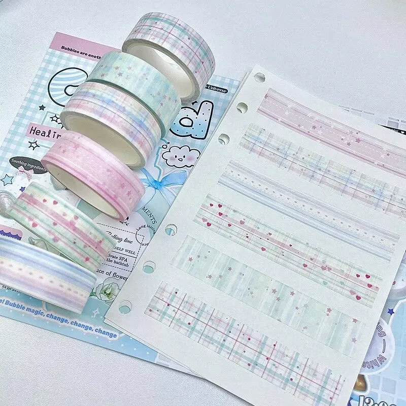 MINKYS 6 unids/lote cinta decorativa básica Linda cinta Washi decorativa creativa de dibujos animados papelería escolar