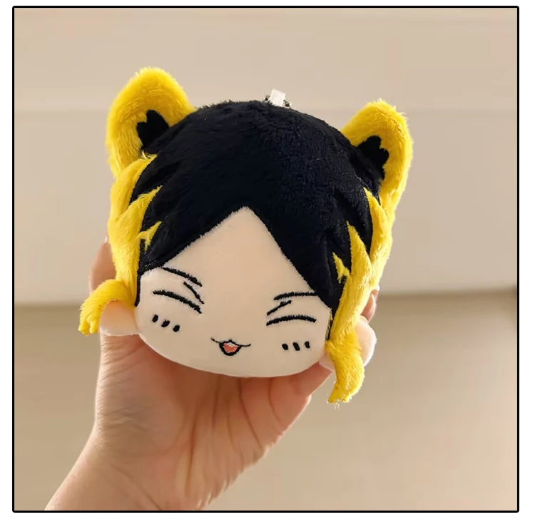 Anime Haikyuu!! Kozume Kenma Cosplay Big Head Plush Doll Cartoon Pendant 10CM Mini embroidery Keychain Mascot Gift Game