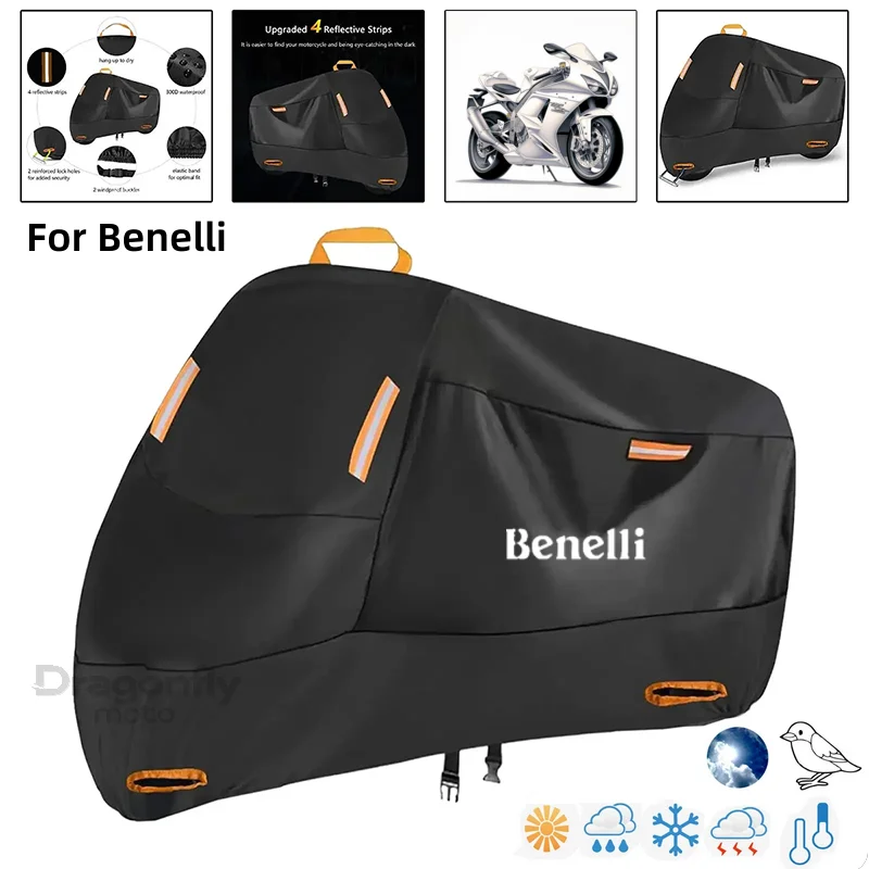 

Benelli Logo Motorcycle Cover Waterproof Outdoor Scooter UV Protector Rain Cover For Benelli TRK 502 502X TNT 125 300 600 Leonci