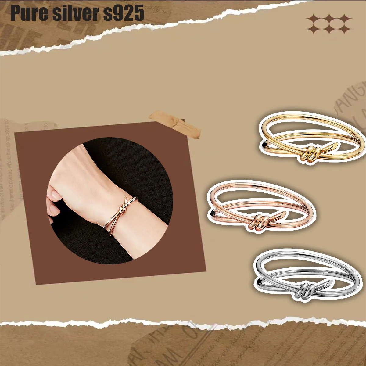 

Pure silver s925 bracelet Vintage classic popular personalized high-end design bracelet suitable for attending banquets
