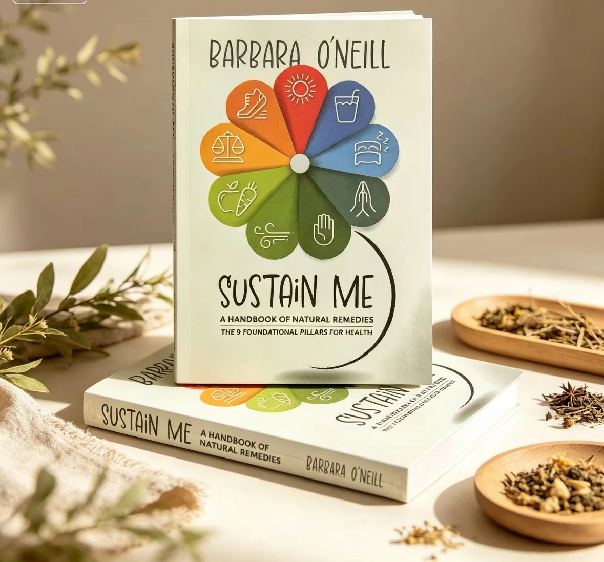 Sustain Me de Barbara O'Neill, un manual de remedios naturales, 9 pilares fundamentales para la salud, un estilo de vida saludable